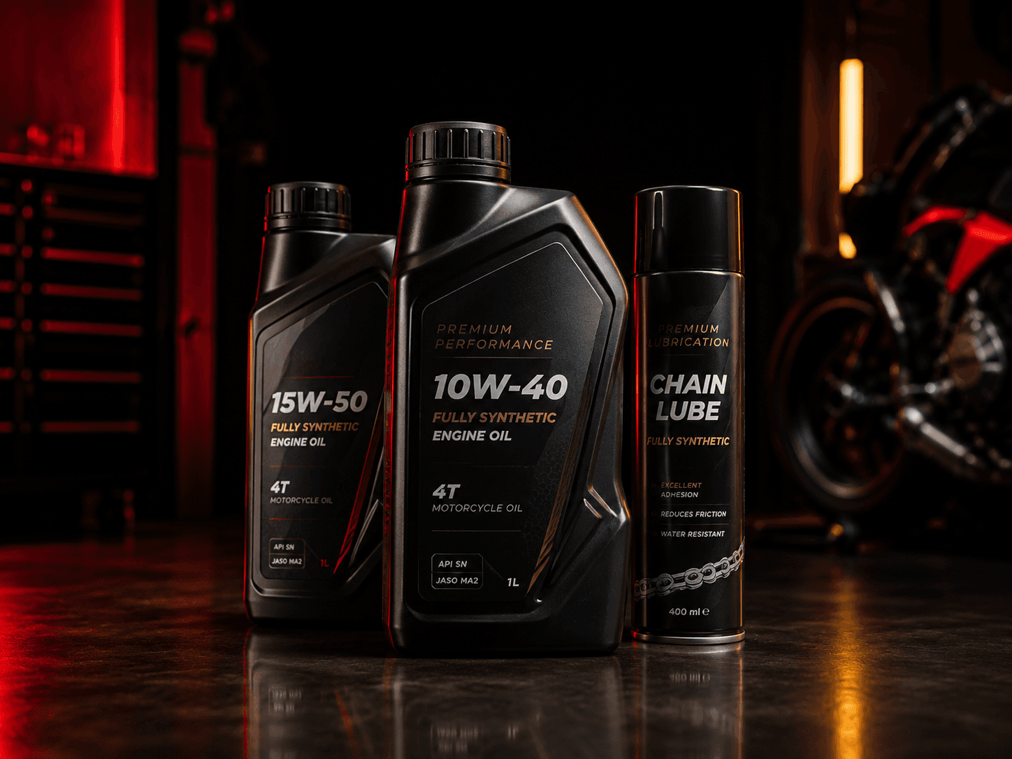 Oils & lubricants available at Rapido Motorsiklo Garage